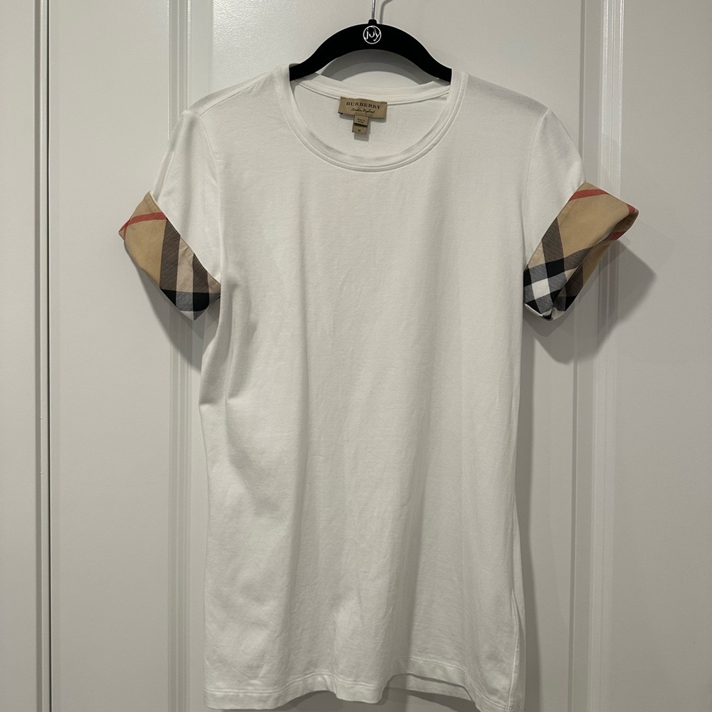 Burberry short sleeve checkered cuff t-shirt